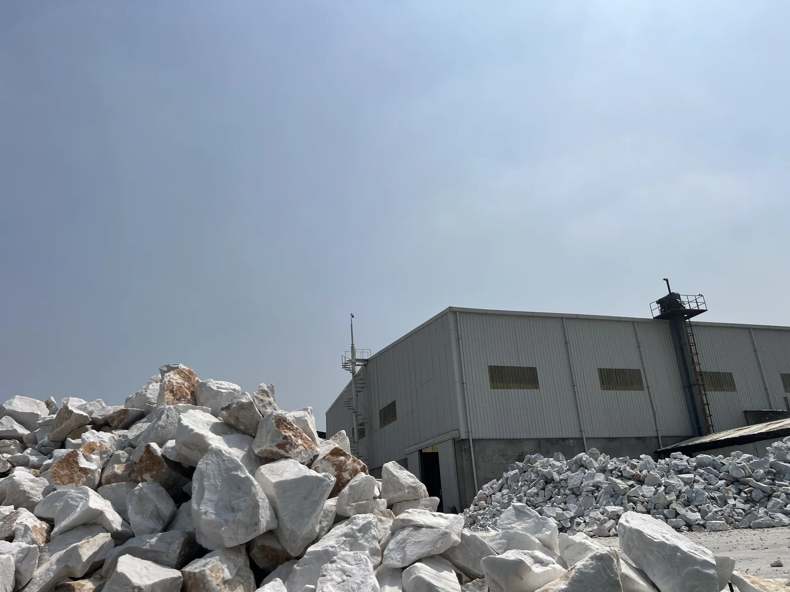 Natural white calcium carbonate mineral at the Asian Carbonate facility