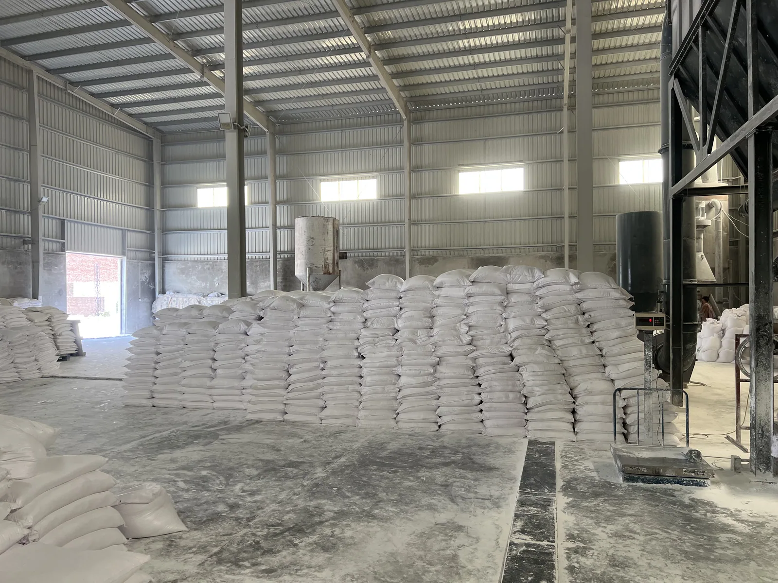 Finished calcium carbonate products stored at Asian Carbonate
